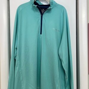 Vineyard Vines Aqua and Navy Performance Pullover